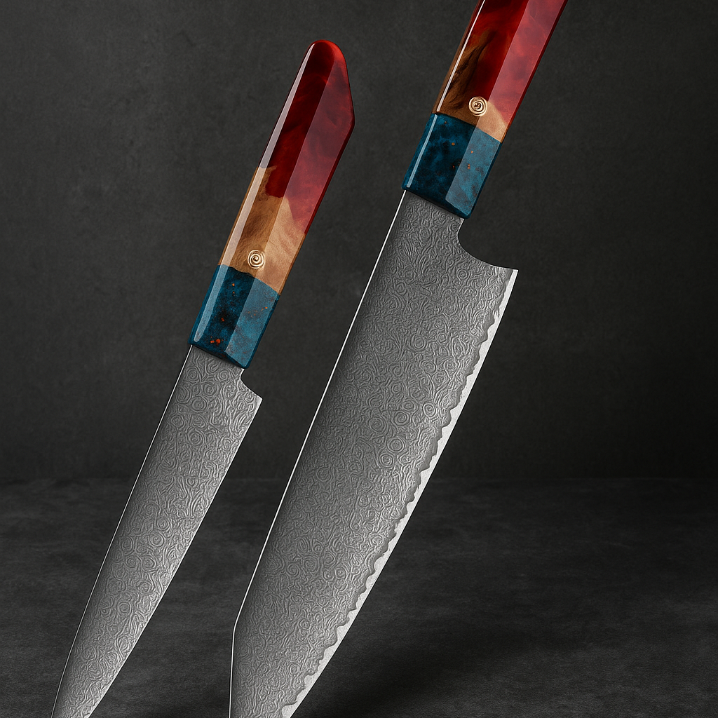 Set de 2 Couteaux Japonais Kiritsuke & Office | Collection Kurouchi