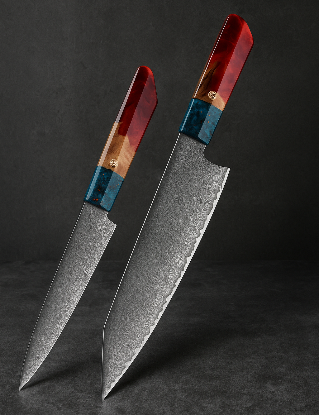 Set de 2 Couteaux Japonais Kiritsuke & Office | Collection Kurouchi